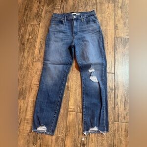 Levi's Women's Medium Blue Ripped Boyfriend Jeans